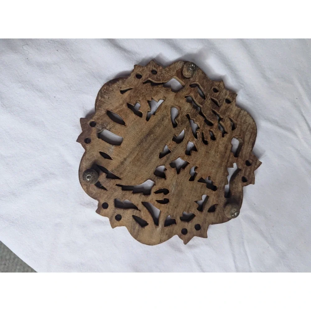 Wood carved kitchen trivet decoration Elephant theme‎ 7